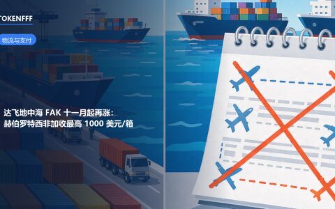 集装箱船与运价上涨趋势示意