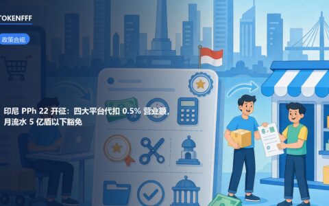印尼PPh 22开征示意图，四大平台代扣0.5%营业额