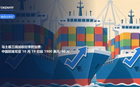 马士基集装箱船与旺季附加费上调示意