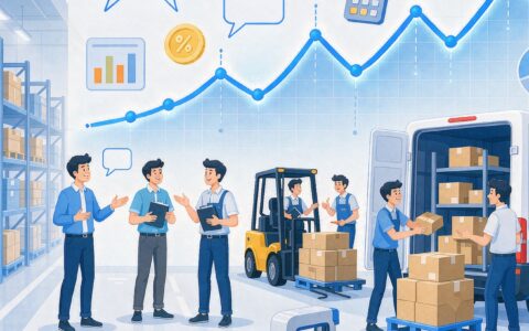 海外仓货架与待贴标包裹