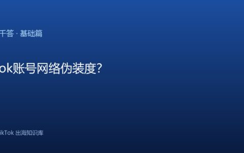 TikTok账号网络伪装度？