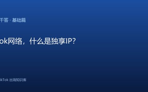 TikTok网络，什么是独享IP？